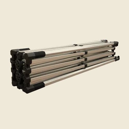 Custom Canopy Tent 10 x 15: Silver aluminum 10x15 tent frame, folded