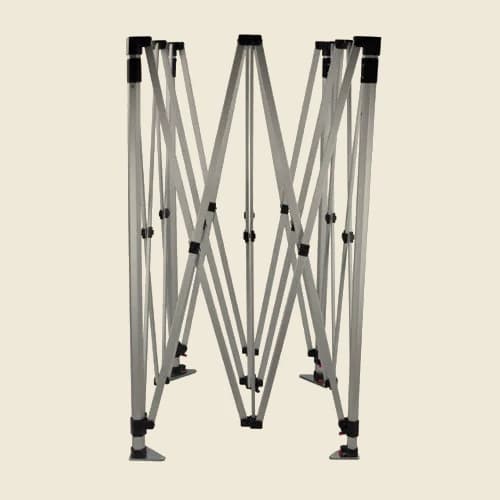 Custom Canopy Tent 10 x 10: Silver aluminum hex tent frame, fully open
