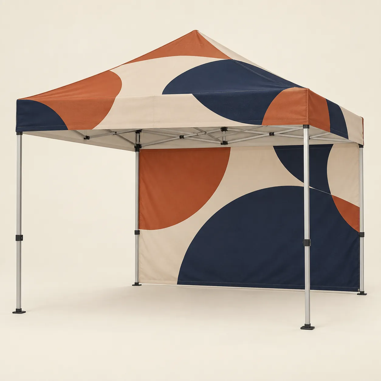 Custom Canopy Tent 10 x 10: Custom 10 x 10 canopy tent with a printed full back wall, printed with sample artwork