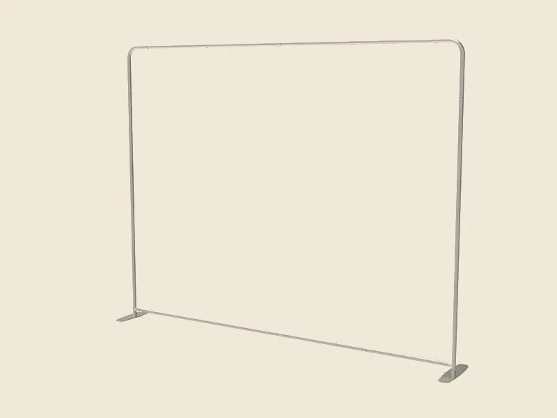 Straight Pillow Case Tension Fabric Backdrop: Tension fabric backdrop frame, assembled, without the graphic