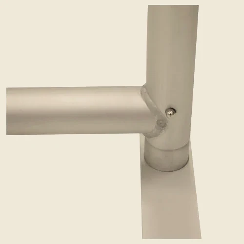 Straight Pillow Case Tension Fabric Backdrop: Push button joint on the backdrop frame tubes