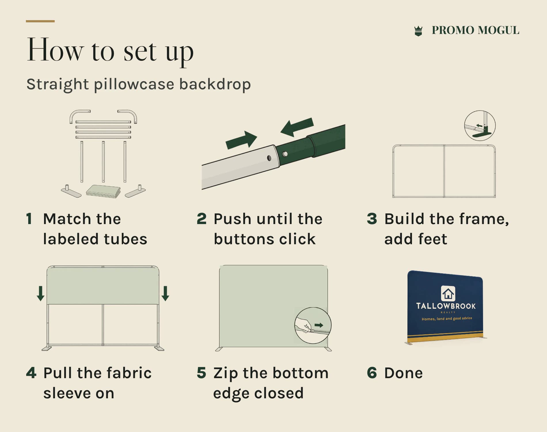 10 Ft Backdrop Display Package: How to set up the straight pillowcase backdrop in six steps