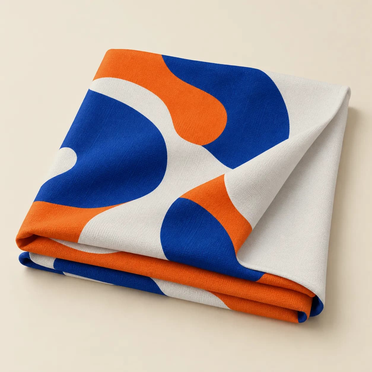 A printed fabric graphic on its own, folded